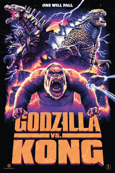 Godzilla vs. Kong - Original Tom Walker Graphic Art Print - Gold