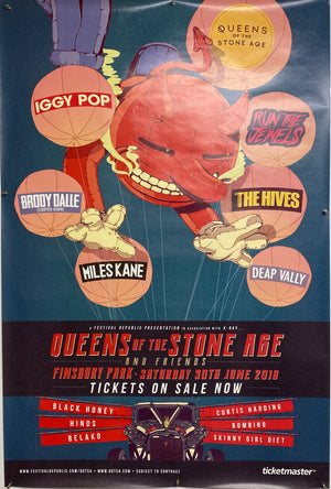 2018 Original Queens of the Stone Age and Friends - UK 4 Sheet Concert Poster
