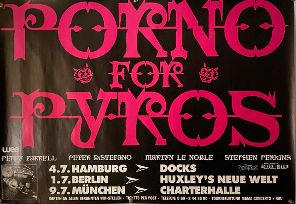 Original 1993 German - Porno For Pyros Tour Poster – Poster Freaks