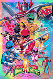 Might Morphin Power Rangers - Original Tom Walker Graphic Art Print - Rainbow Foil Variant