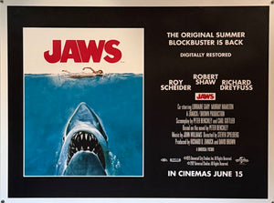 Original 2012 Jaws Re-Release UK Quad Poster