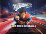 Original 2023 Superman The Movie Re-Release UK Quad Poster