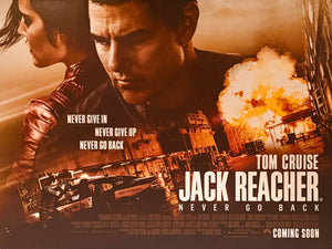 Original 2016 - Jack Reacher -  Never Go Back UK Quad Teaser Poster