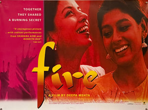 Original 1996 - Fire  - Canadian Cinema UK Quad Poster