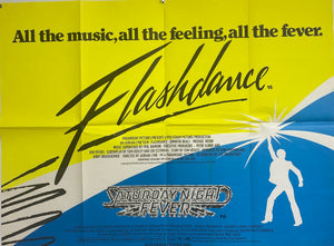 Original 1983 Flashdance/Saturday Night Fever UK Quad Double Bill Poster