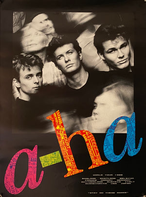 Original 1988 A-Ha World Tour promotional poster