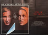 Original 1982 - Roy Scheider & Meryl Streep Still Of The Night - UK Quad Poster