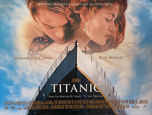 Original 1997 Leonardo DiCaprio/Kate Winslet - Titanic - UK Quad Poster