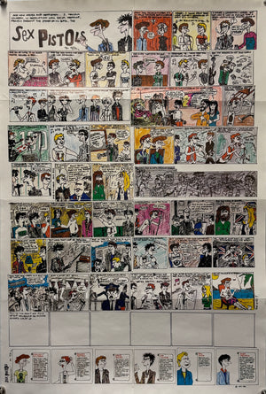 Original 1977 Sex Pistols – “The Story So Far” Cartoon Poster by Mark Jay