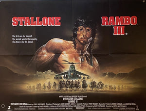 Original 1988 Rambo 3 UK Quad Poster