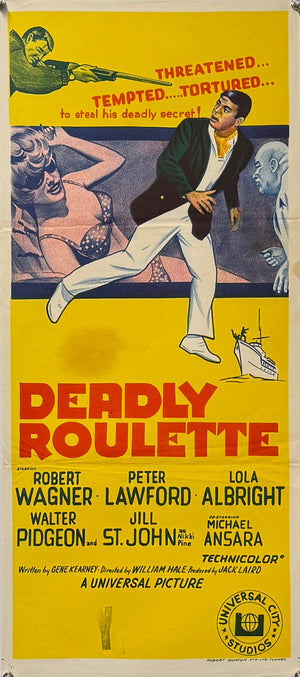 Original 1969 - Deadly Roulette – Australian Daybill Movie Poster