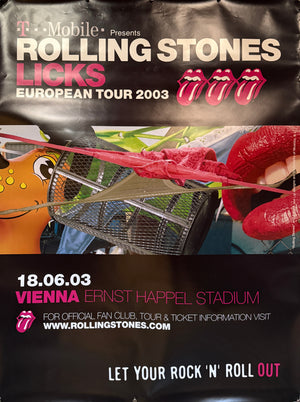 Original 2003 Rolling Stones “Licks” European Promotional Tour Poster