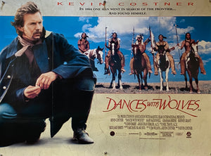 Original 1990 Kevin Costner - Dances With Wolves UK Quad Poster