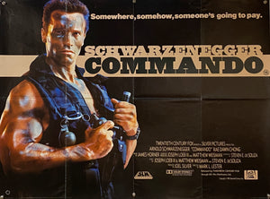 Original 1985 Arnold Schwarzenegger - Commando UK Quad Poster