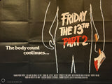 Friday the 13th Part 2 (1981) Original UK Quad Poster — First Release Horror Movie Art