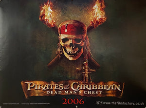 Original 2006 Pirates Of The Caribbean - Dead Man's Chest UK Quad Teaser Poster