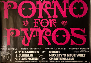 Original 1993 German - Porno For Pyros Tour Poster