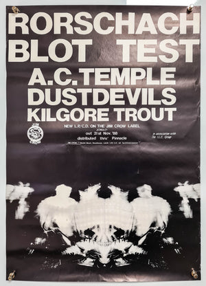 Rorschach Blot Test - A.C. Temple, Dustdevils, Kilgore Trout - 1988 - Original Promo Poster