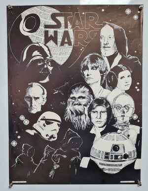 Star Wars - Robin Wood Artwork - Black and White - 1977 - Original Poster