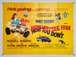 Now You See Him, Now You Don’t - 1972 - Original UK Quad