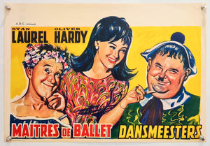The Dancing Masters - Maitres de Ballet - Laurel and Hardy - 1950s Re-release - Original Belgian Poster