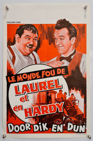 The Crazy World of Laurel and Hardy - Le Monde Fou De Laurel et en Hardy - Laurel and Hardy - 1967 - Original Belgian Poster