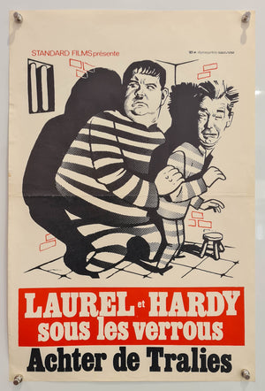 Pardon Us - Sous Les Verrous - Laurel and Hardy - 1950s Re-release - Original Belgian Poster