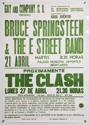 Bruce Springsteen & The E Street Band - The Clash - 1981 - Original Spanish Tour poster