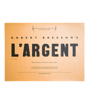 L'Argent - 1983 - Original UK Quad