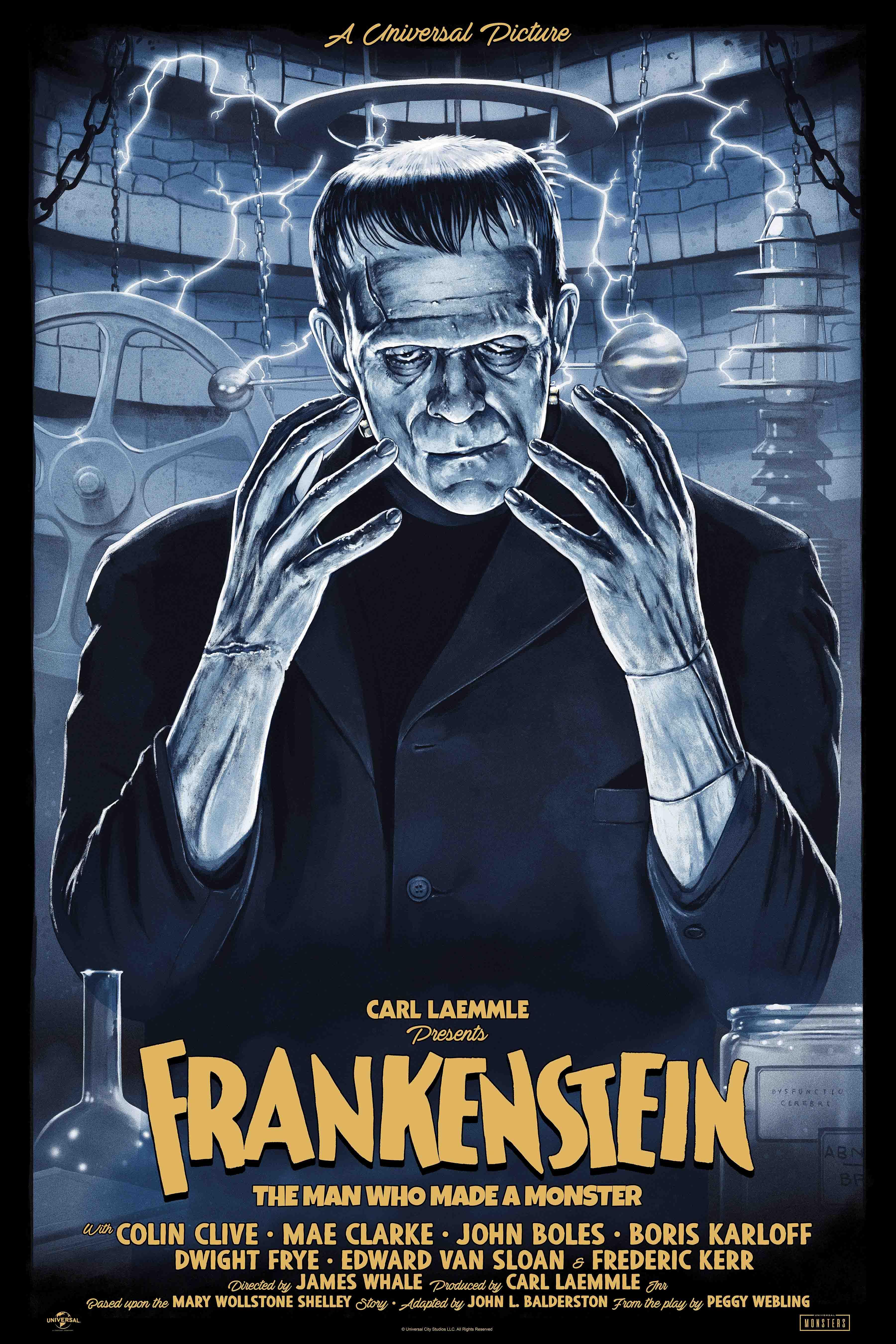 Original Tom Walker Frankenstein - Foiled Silk Screen Print